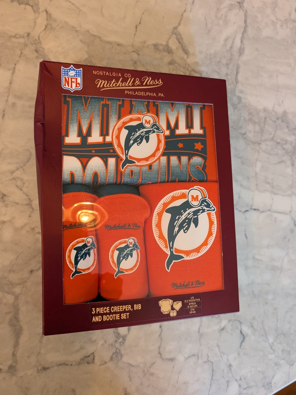 Mitchell & Ness Miami Dolphins 3-Piece Baby Set - Orange